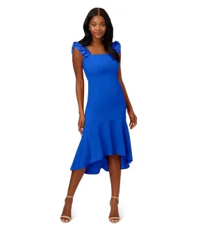 Adrianna Papell Satin Crepe High-Low Dress