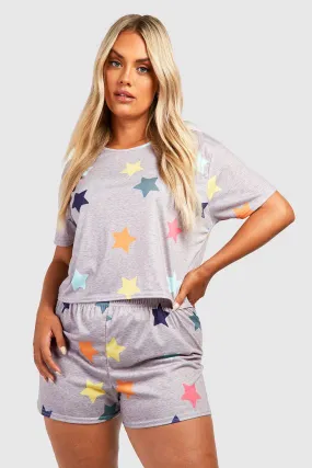 Plus Star Print Pj Short Set